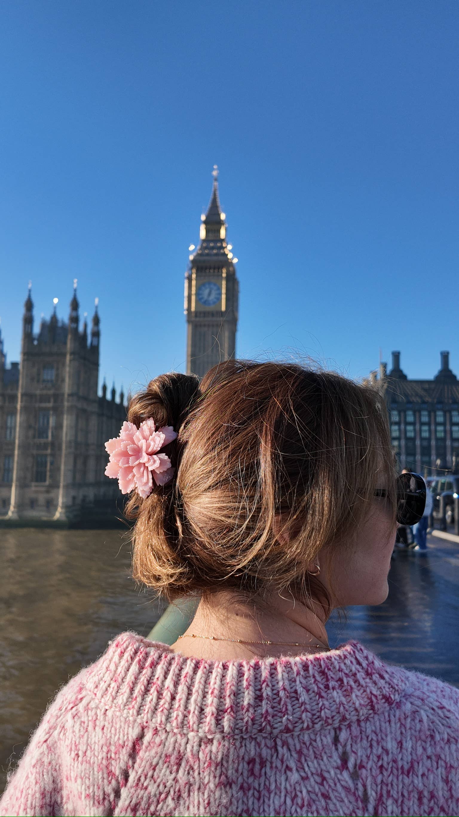 Hand-Painted Origami Peony Flower Hair Clip | Pink