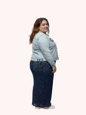 Gianna Stretch Lace Mermaid Maxi Skirt | Navy
