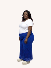Gianna Stretch Lace Mermaid Maxi Skirt | Cobalt