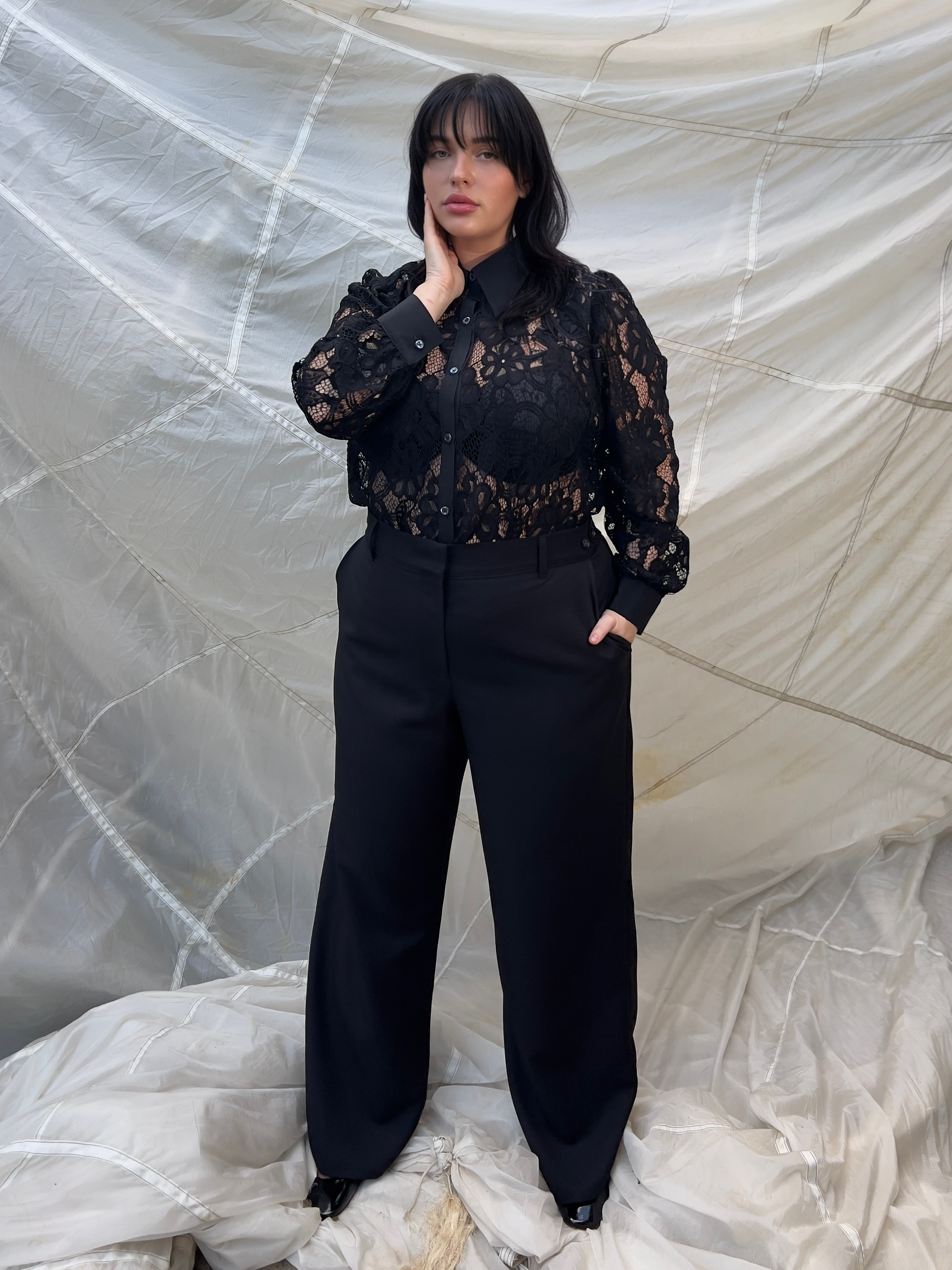 Hepburn Wide Leg Pant | Black