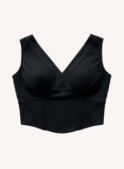 Bra-Free Waist Length Crop | Black
