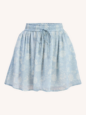 Drawstring Short Skirt | Blue Florals