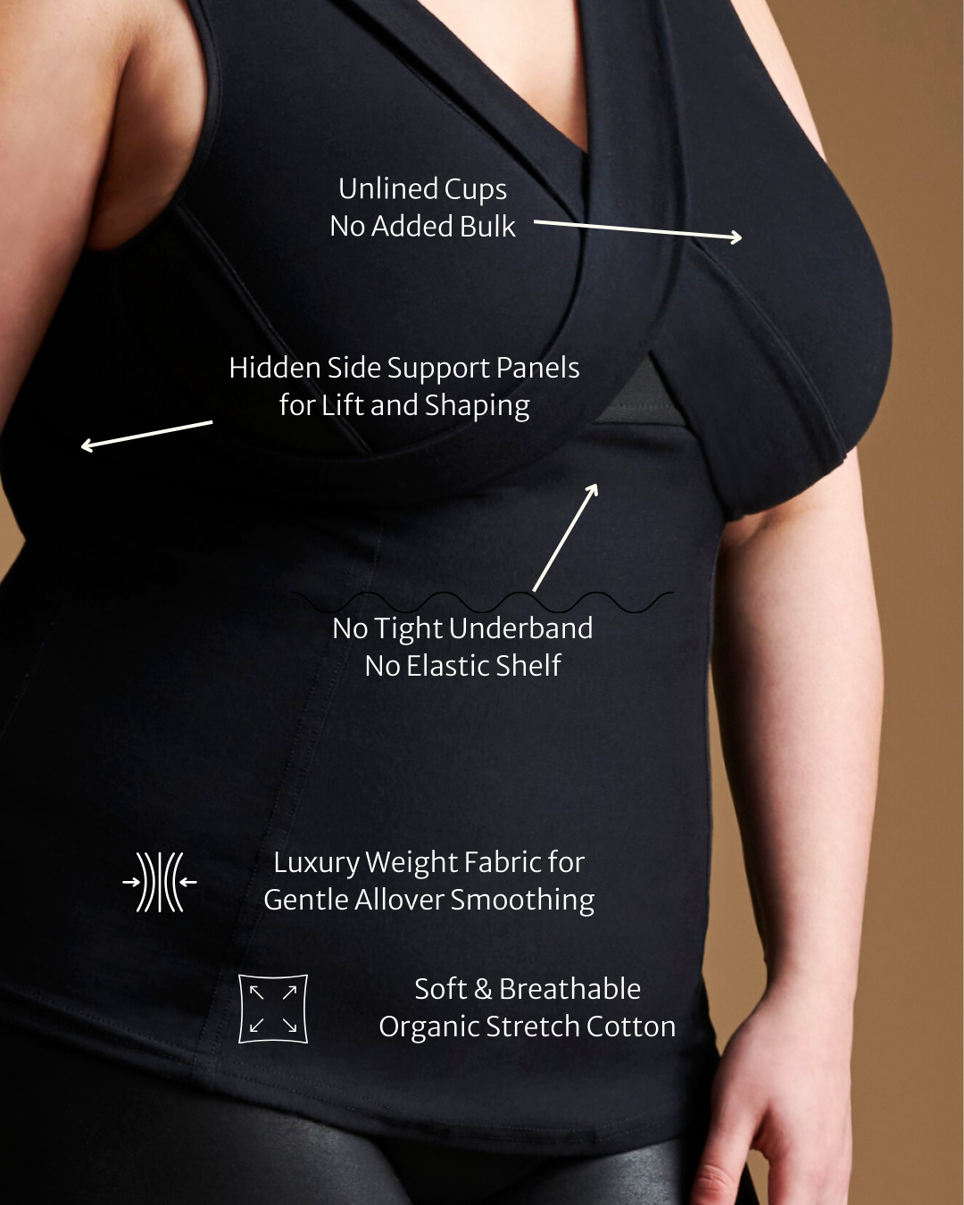 Full Support Bra-Free Top | Black