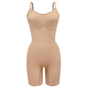 Sustainable Shapewear. Plant-based shapewear mid-thigh bodysuit in Ada nude, our lightest nude tone.Made from plant-based materials EVO and creora