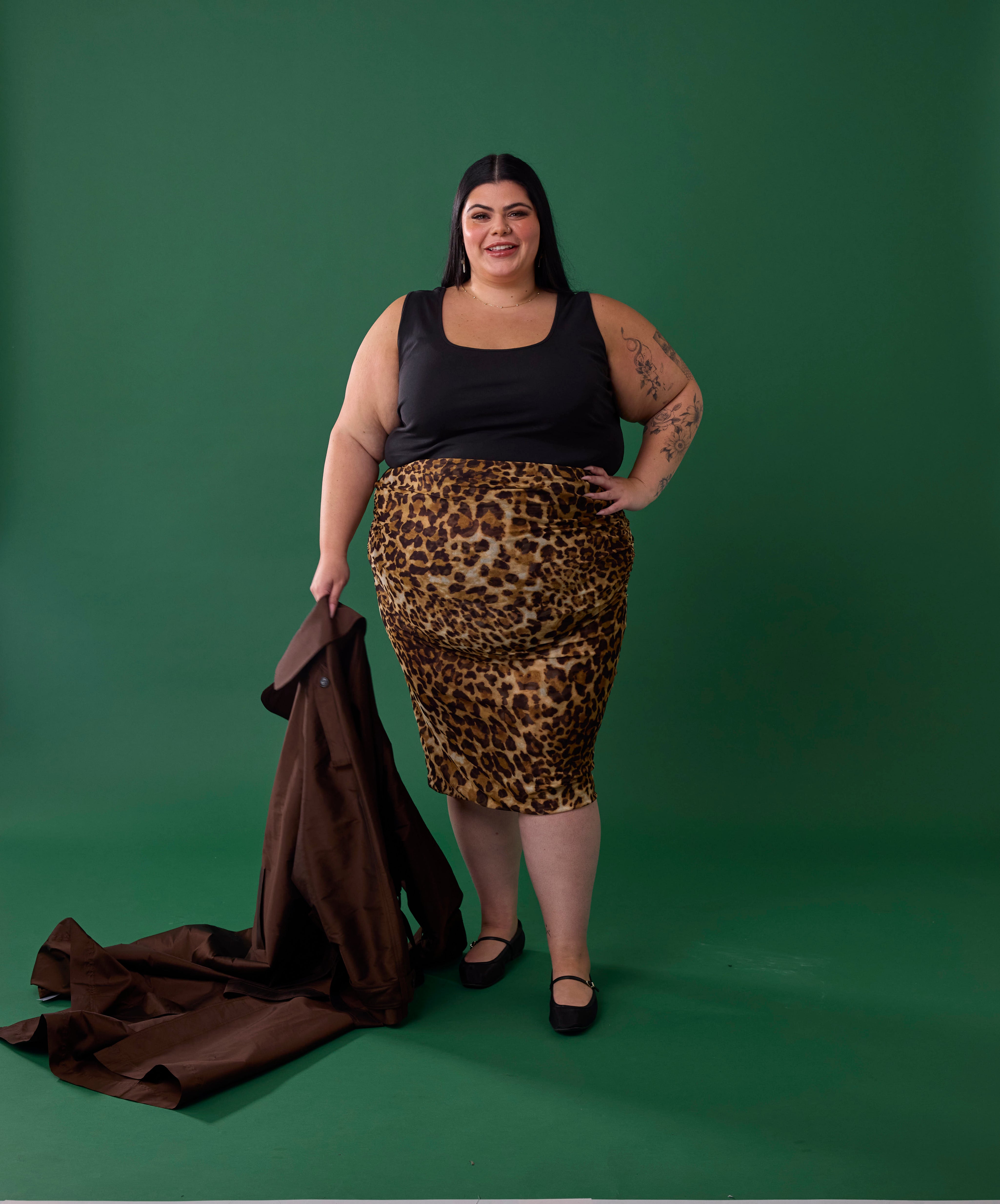 Deana Ruched Mesh Skirt | Fierce Leopard