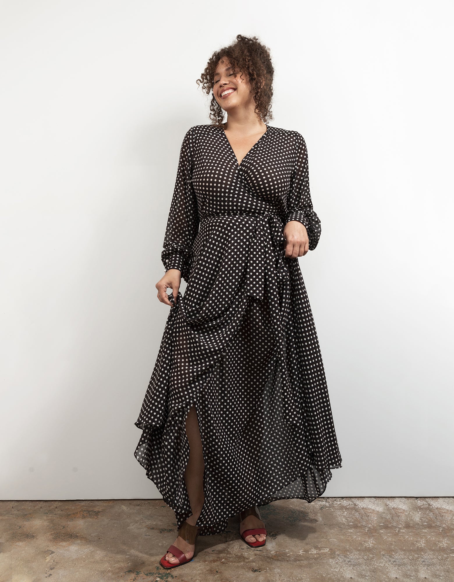 The Maxi Wrap Dress | New Polka Dot