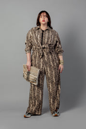 Riley Wide Pajama Style Pant | Leopard