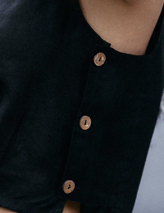 Boxy Crop Top in Black Medium Shot