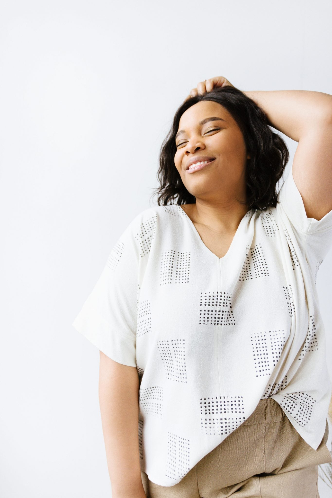 Hanna Top | Block Printed Silk