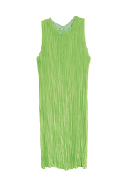 Jaya Pleated Dress | Reversible Lime/Sage Green