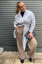 Mia Oversized Shirt Dress | Multi Stripe