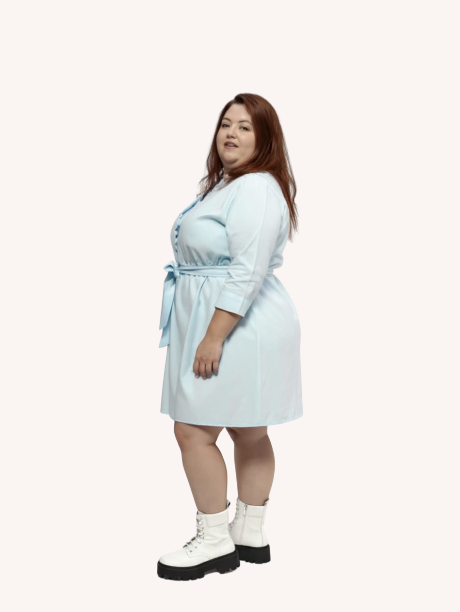 Short Tie Waist Dress | Summer Blue