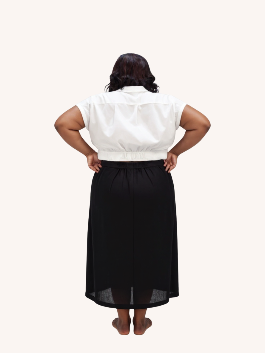 Oversized Crop Shirt | Off-white