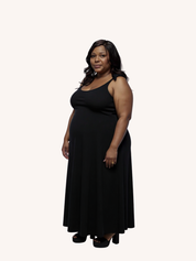 Tie-Detail Maxi Dress | Black