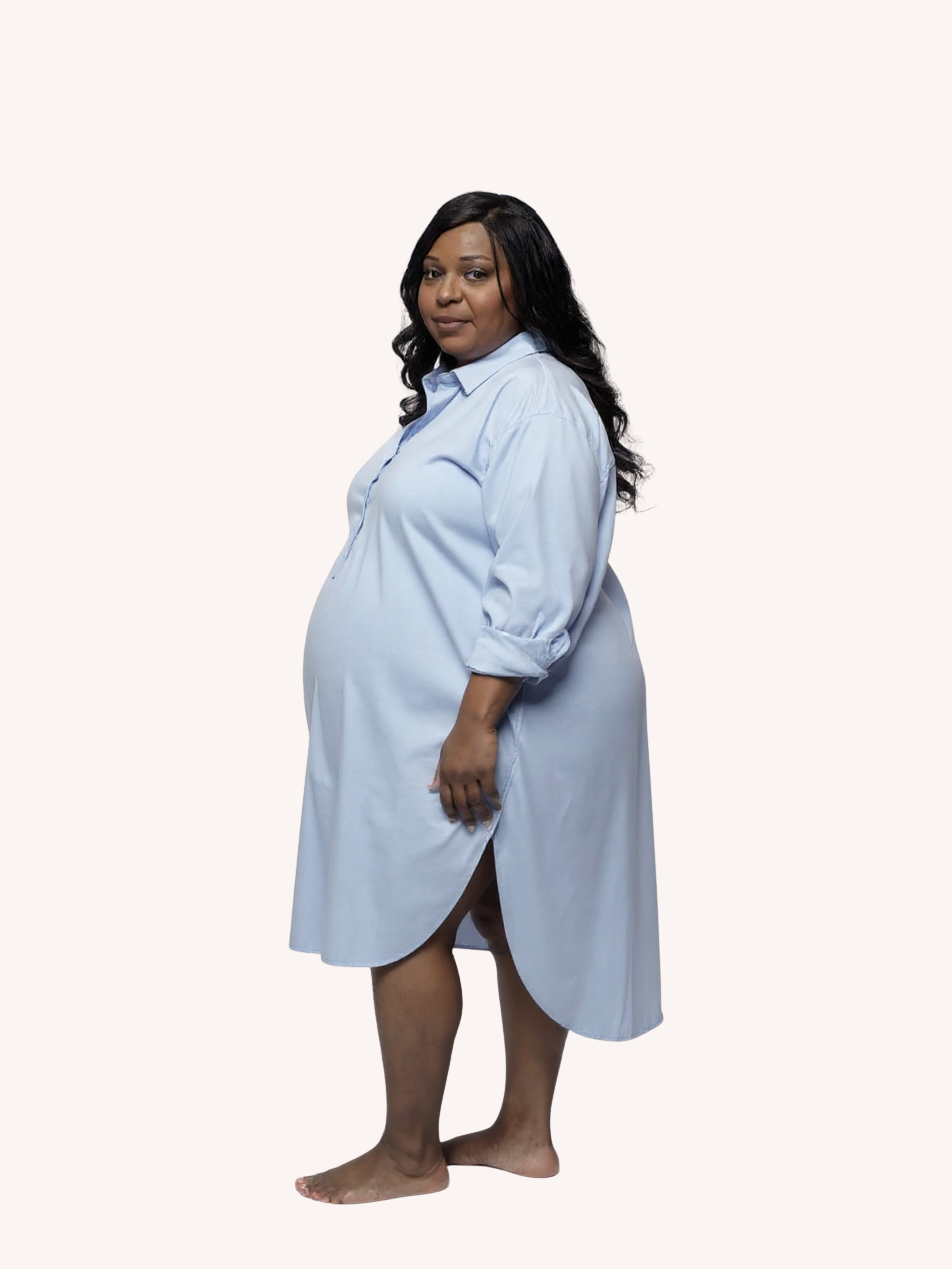 Mia Oversized Shirt Dress | Light Blue