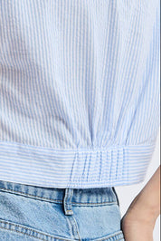 Oversized Crop Shirt in Classic Stripes Back