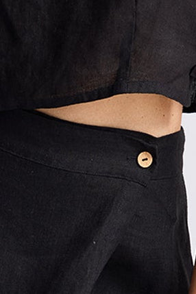 Overlap Midi Skirt in Black Medium Shot