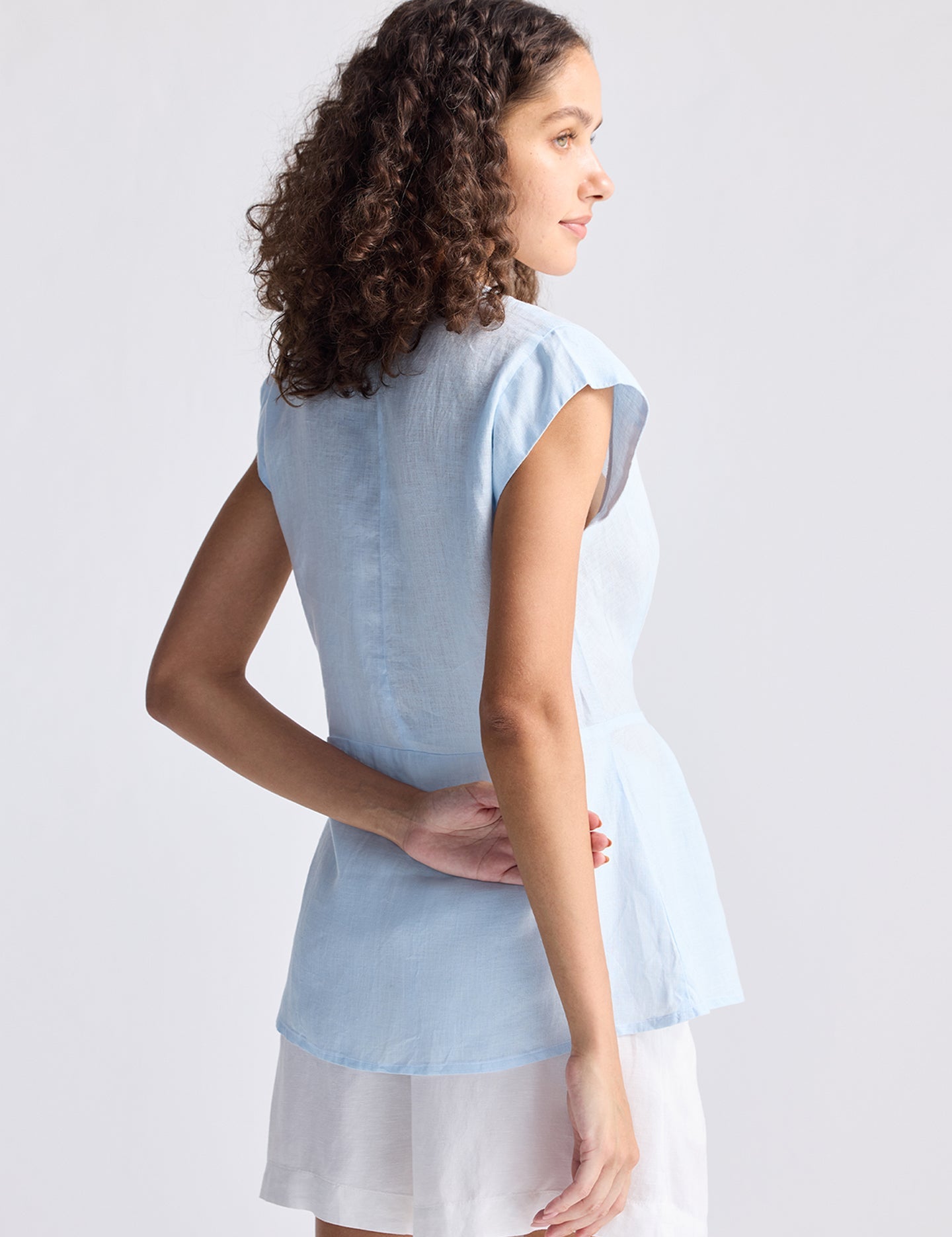 Power Moves Short Sleeve Top in Blue Medium Shot