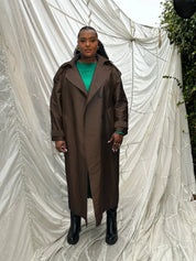 Delia Long Oversized Trench - Chocolate