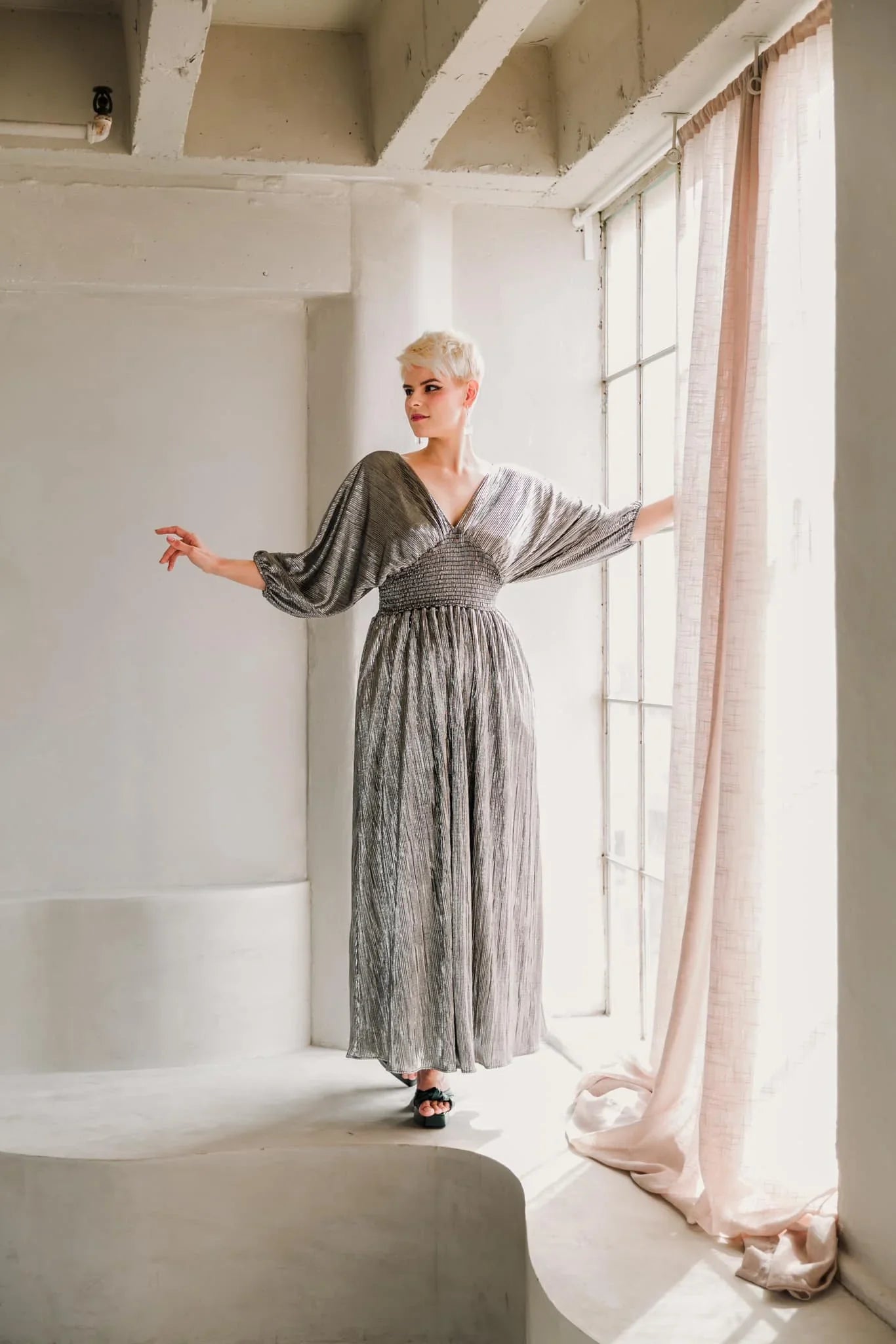 Colle Voce Dress - Liquid Silver