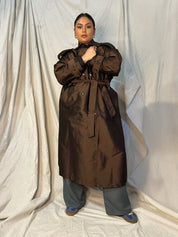 Delia Long Oversized Trench - Chocolate