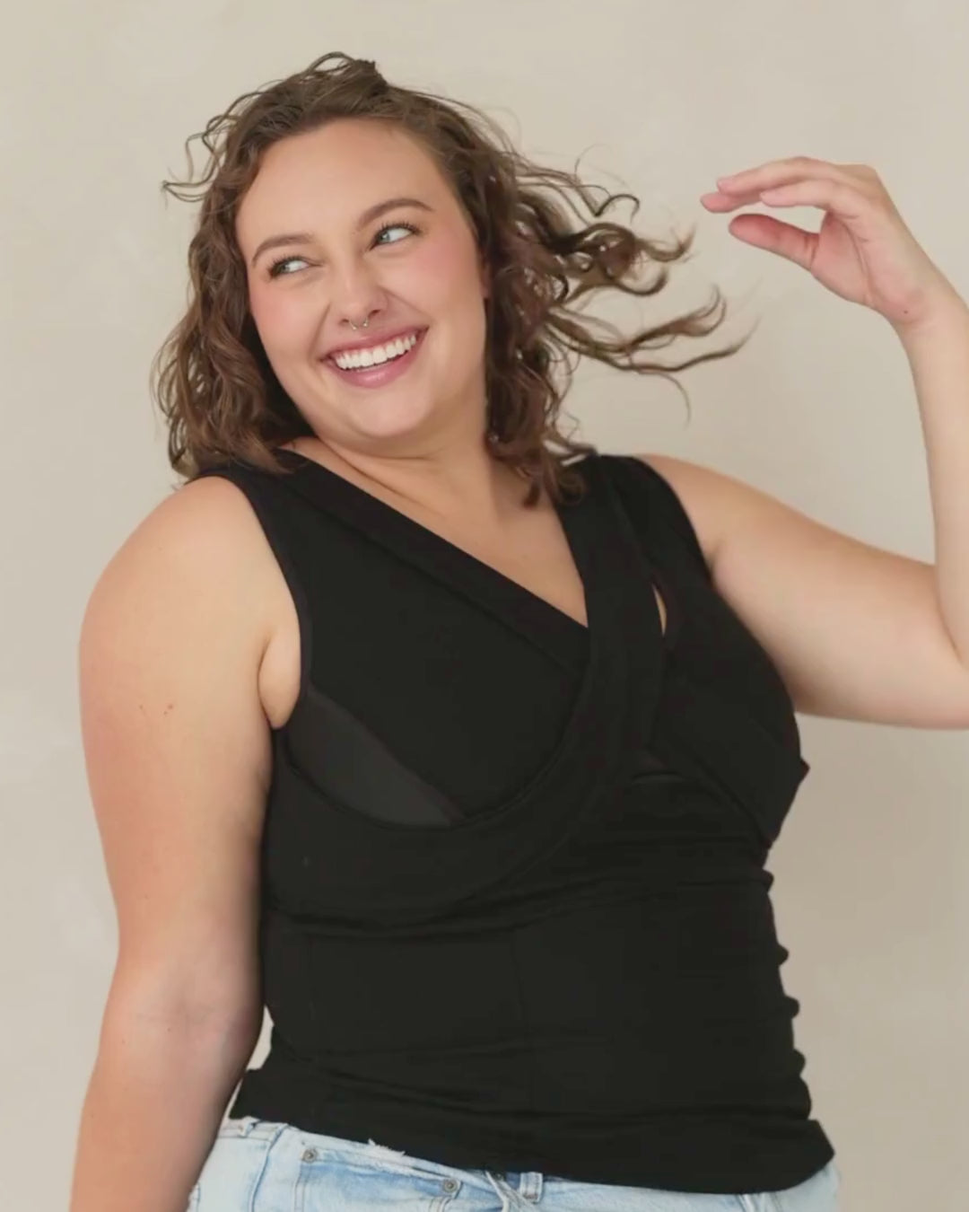 Full Support Bra-Free Top | Black