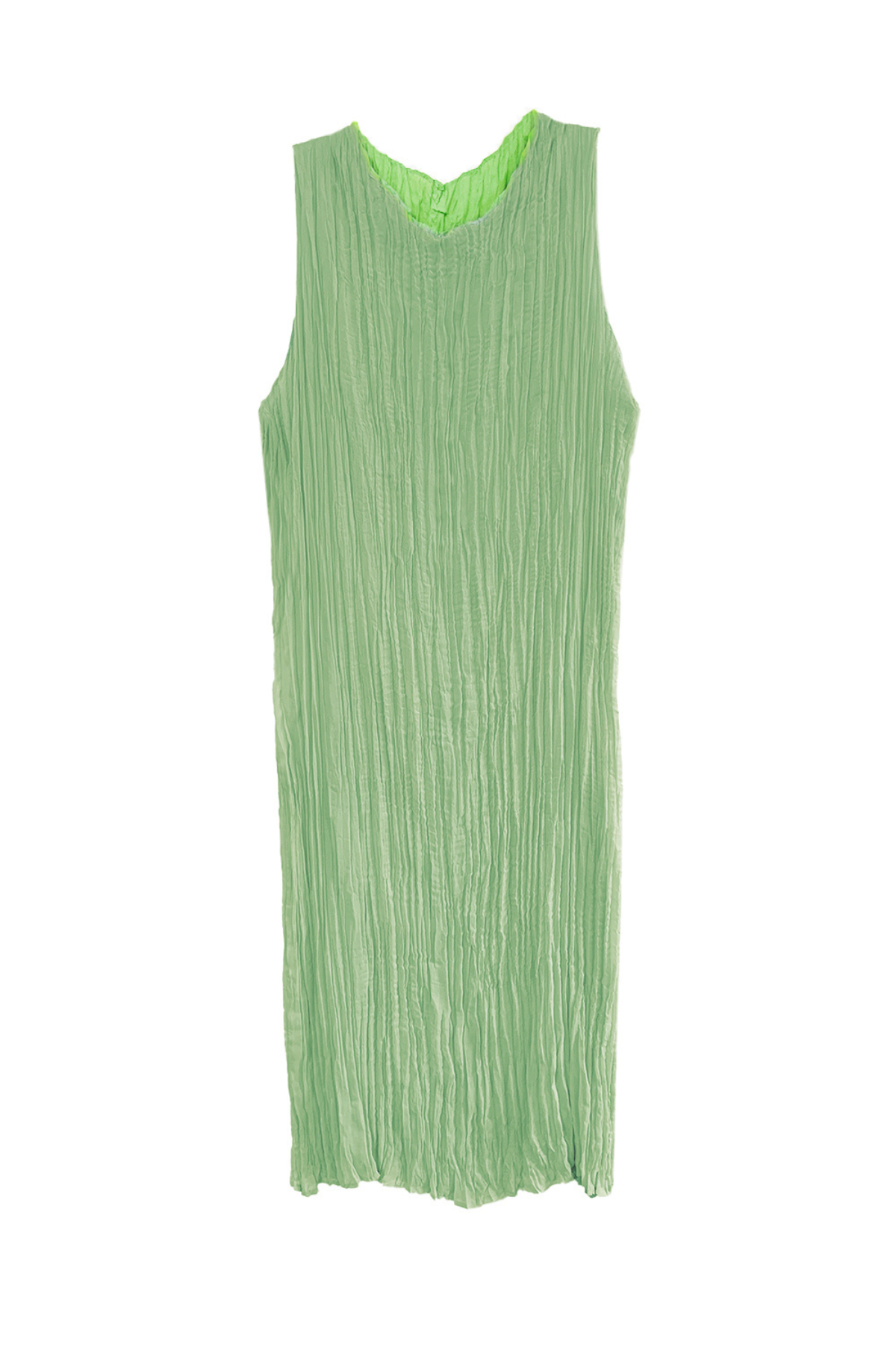 Jaya Pleated Dress | Reversible Lime/Sage Green