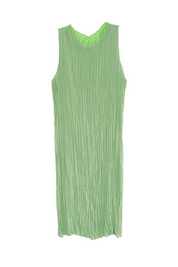 Jaya Pleated Dress | Reversible Lime/Sage Green