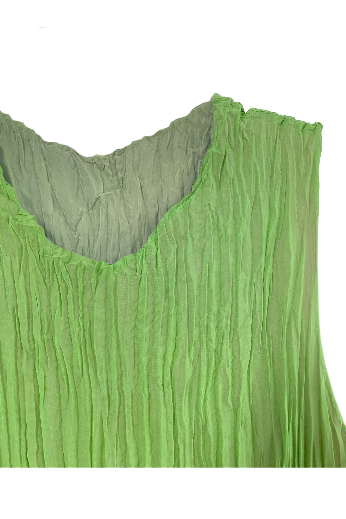 Jaya Pleated Dress | Reversible Lime/Sage Green